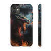 Coque iPhone 11 motif dragon de feu, double couche TPU/PC, finition brillante
